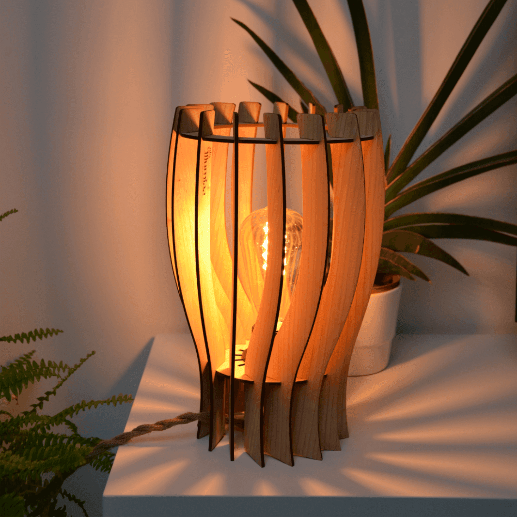 Ondéa Lampe à poser en bois - Luminaire design - ILLUMIAA