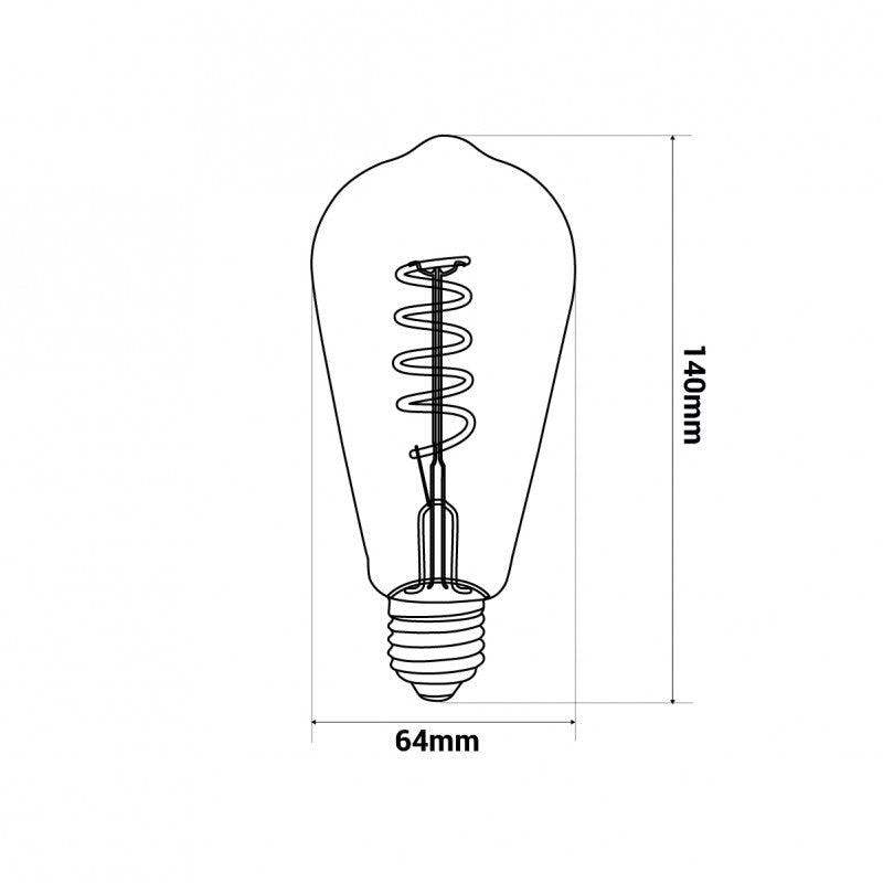 Ampoule LED à filament Edison E27 ST64 - 4W - ILLUMIAA