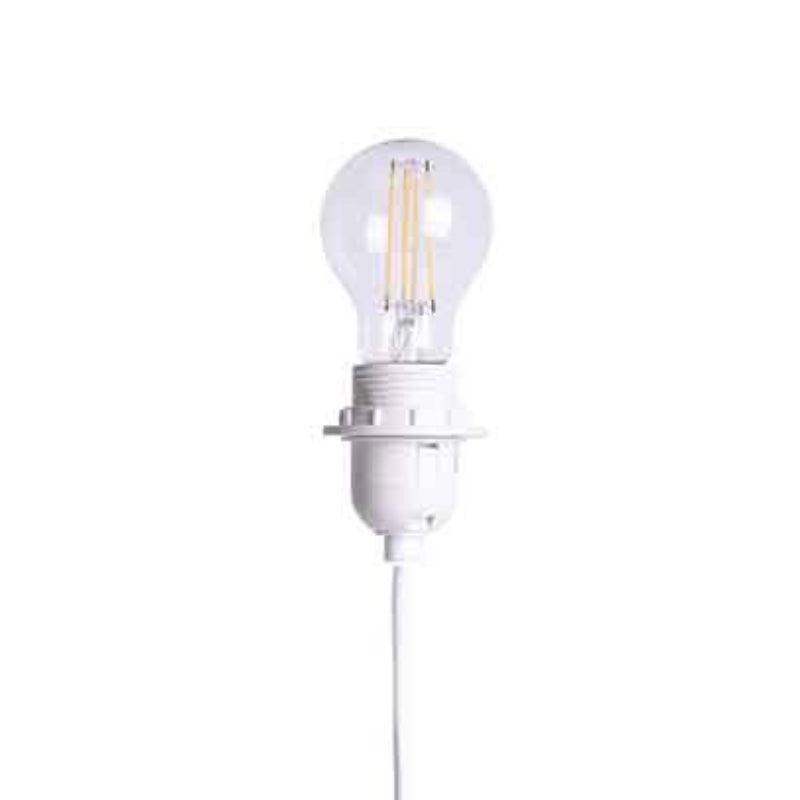 Douille E27 pour appliques avec cordon 8cm. BLANC - ILLUMIAA