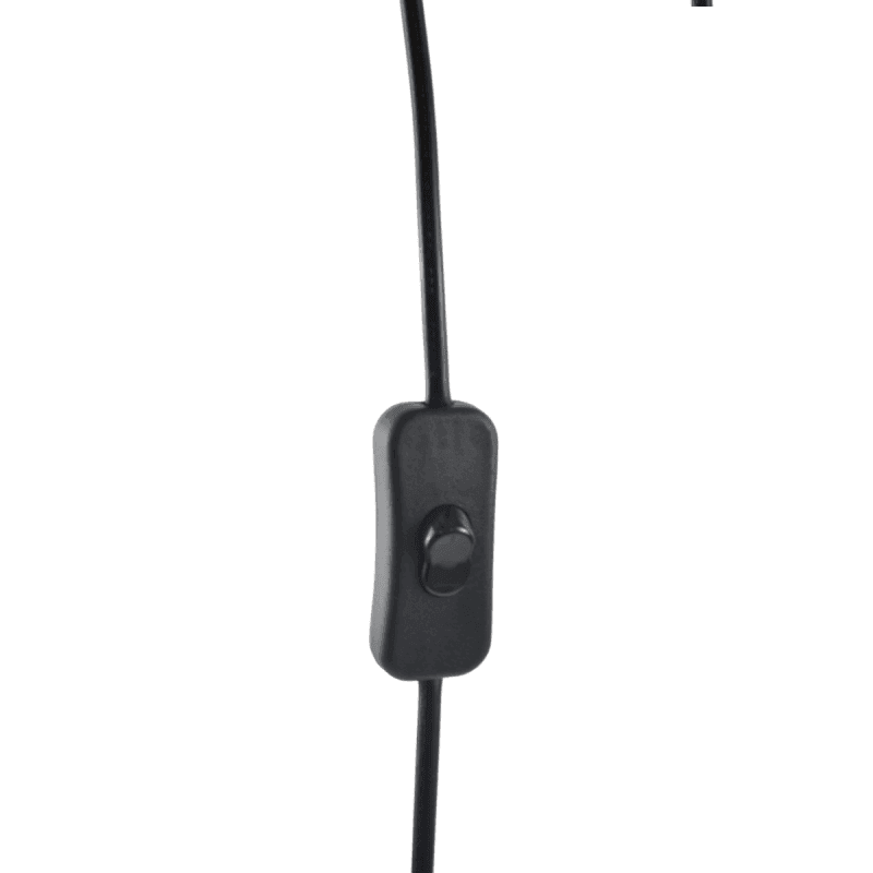 Douille E27 avec cordon noir, interrupteur et prise (CORDON LONG 3.38m) - ILLUMIAA