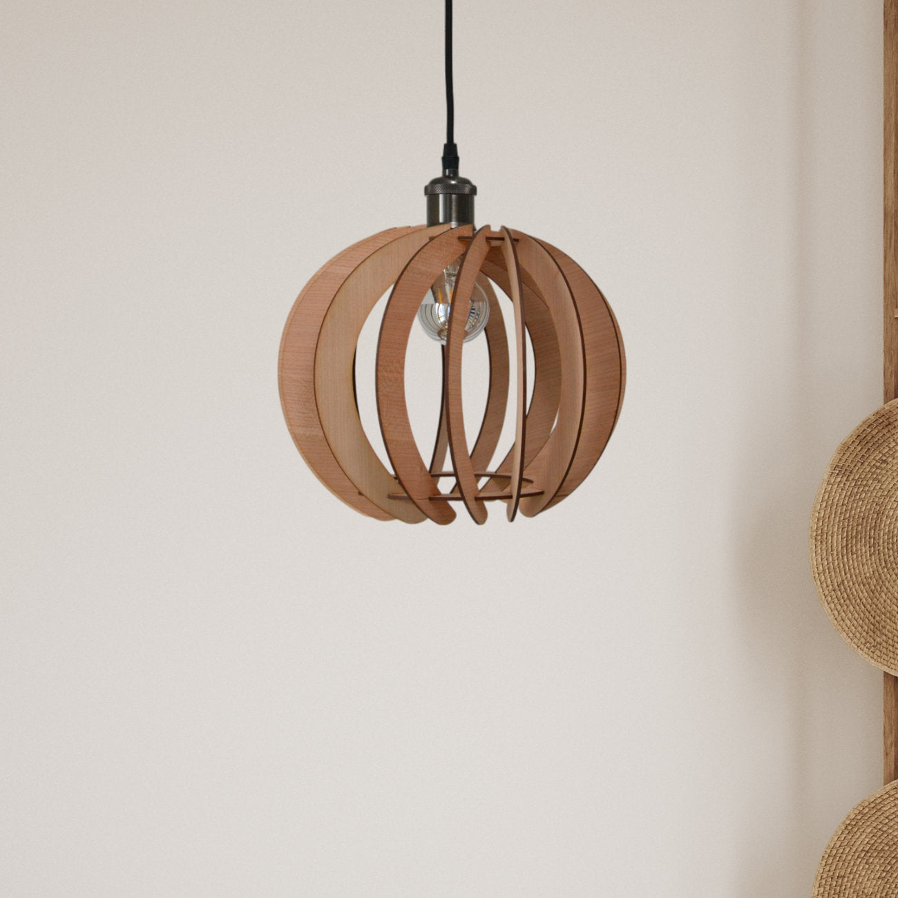 Lunéa Suspension en bois - Luminaire design - ILLUMIAA