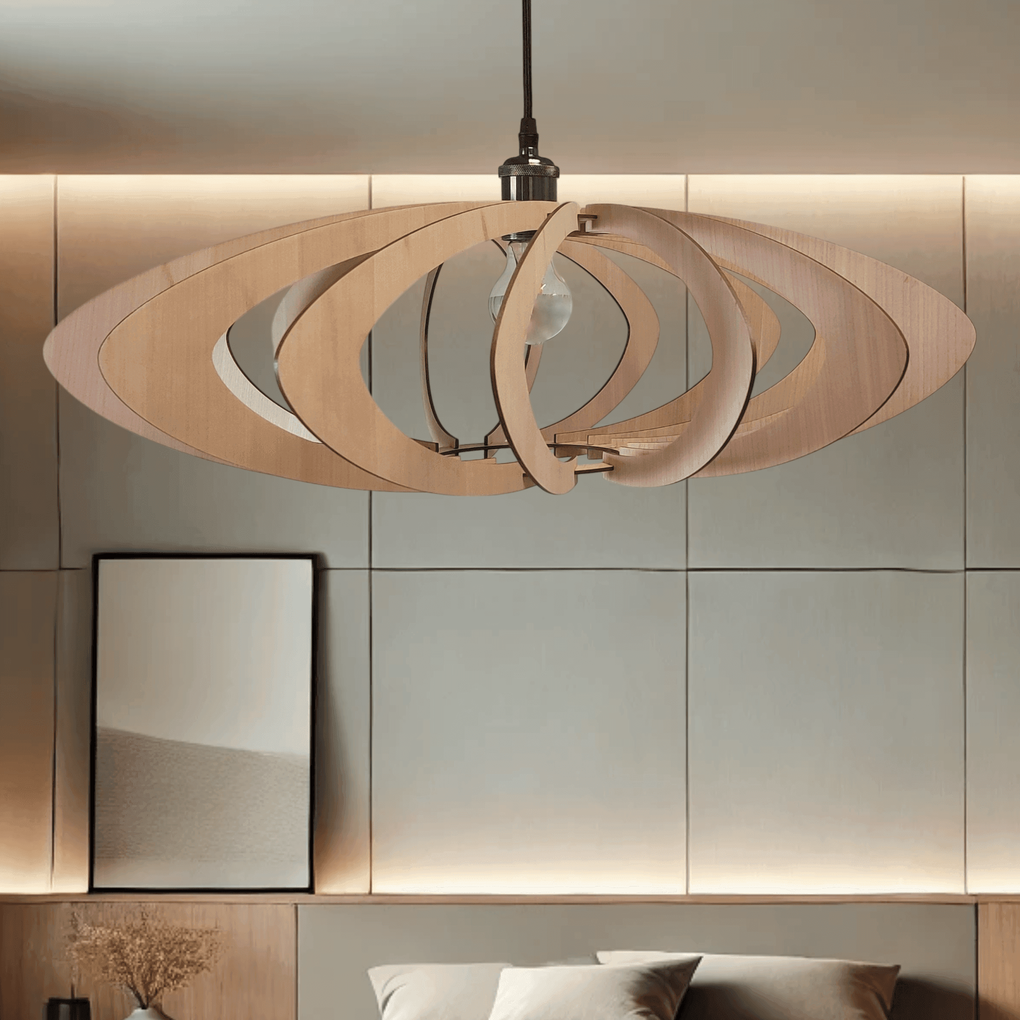 Haloé Suspension en bois - Luminaire design - ILLUMIAA