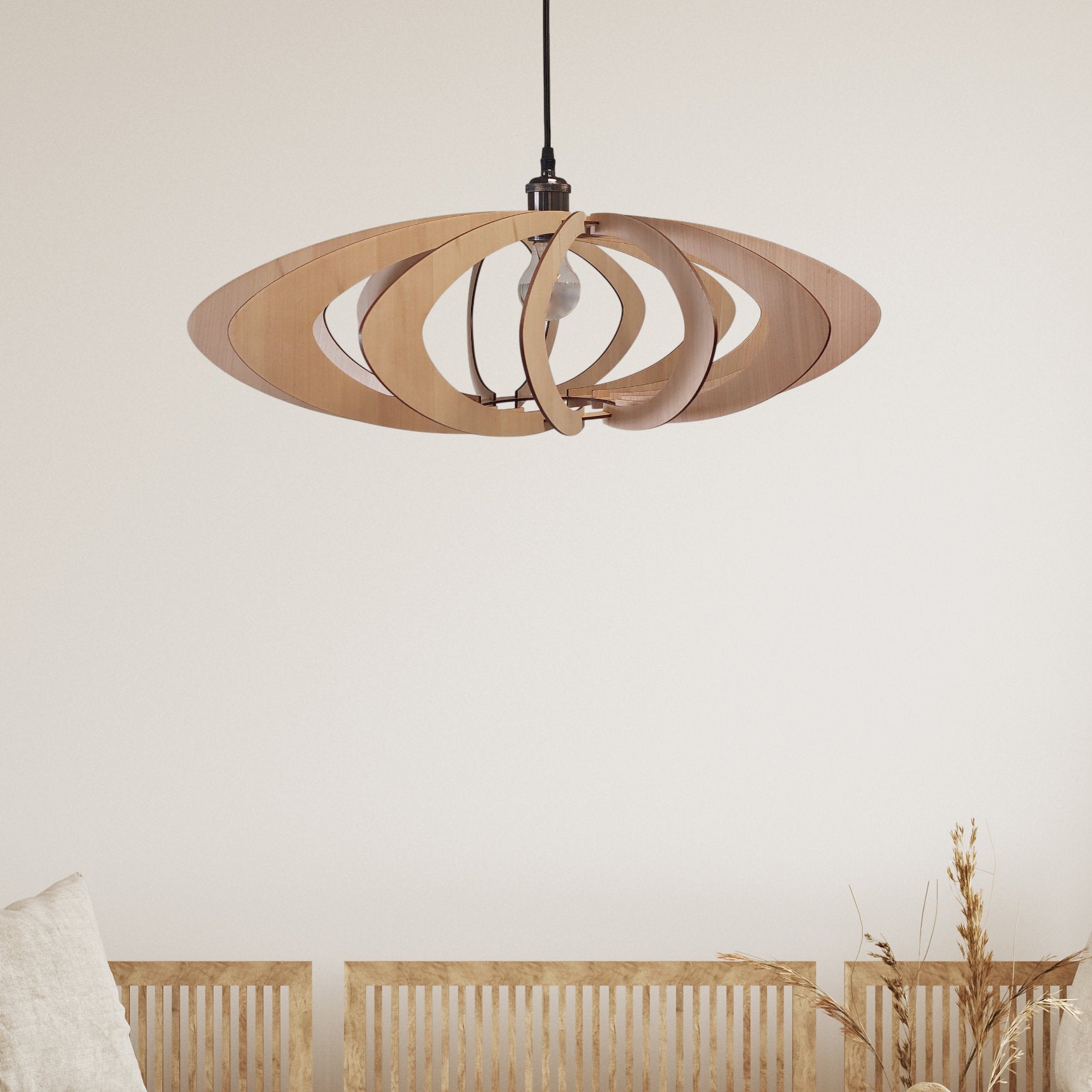 Haloé Suspension en bois - Luminaire design - ILLUMIAA