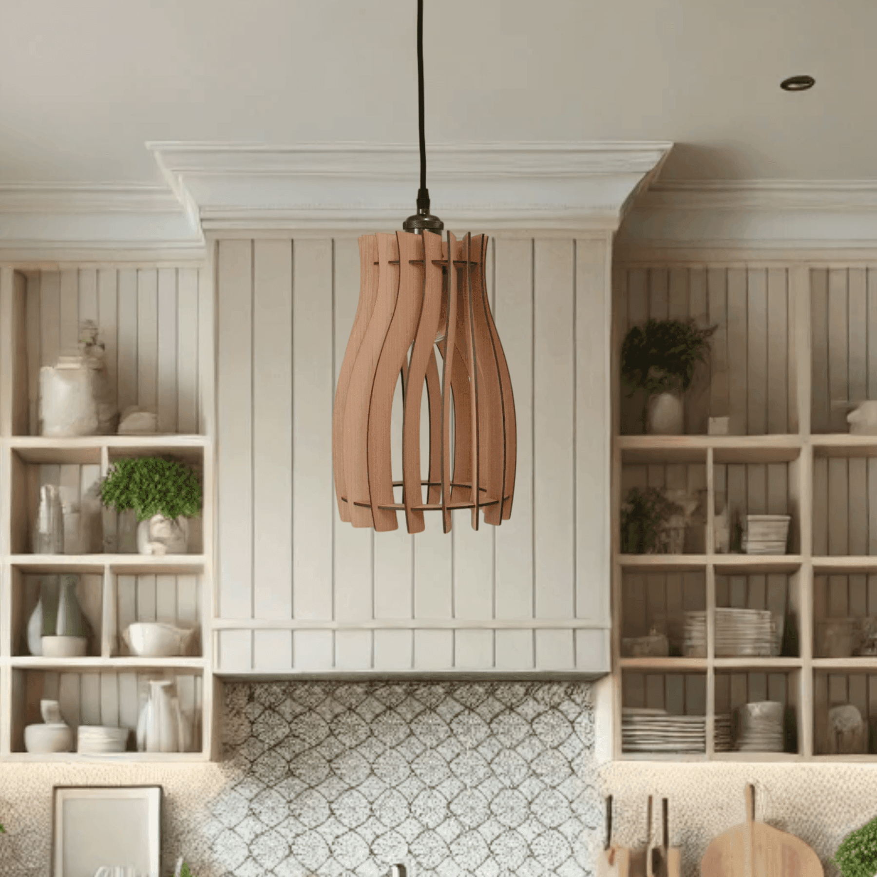 Ondéa Suspension en bois - Luminaire design - ILLUMIAA