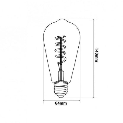 Ampoule LED à filament Edison E27 ST64 - 4W - ILLUMIAA