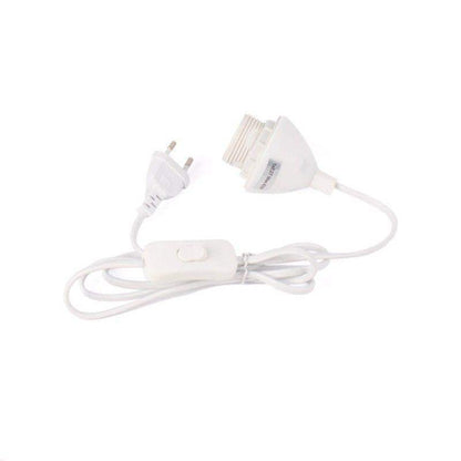 Câble blanc pour lampe de table avec douille E27, interrupteur et prise (CORDON 1.30m) - ILLUMIAA