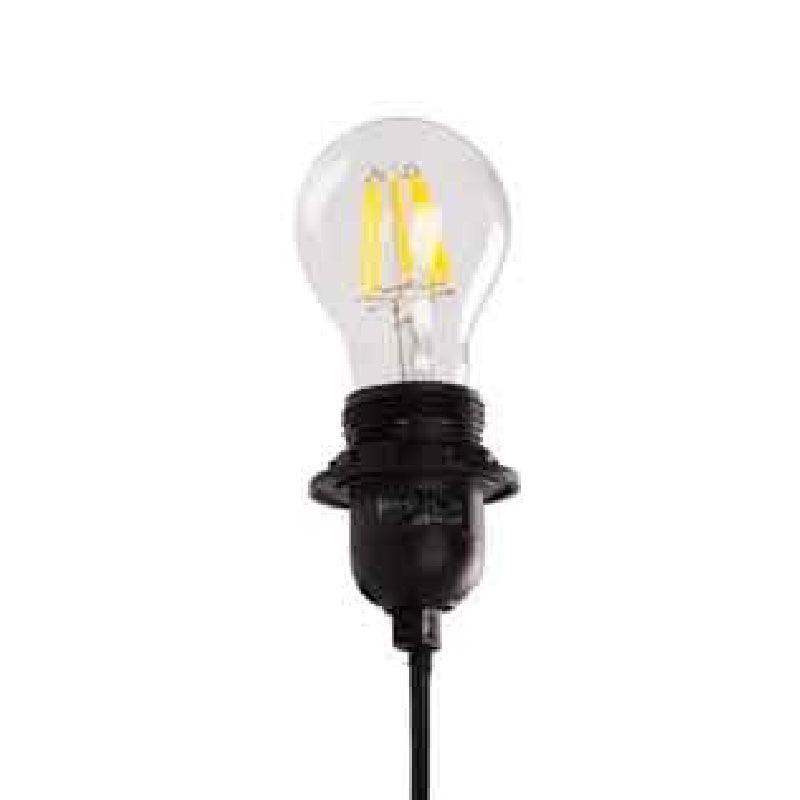 Douille E27 pour appliques avec cordon 8cm. NOIR - ILLUMIAA